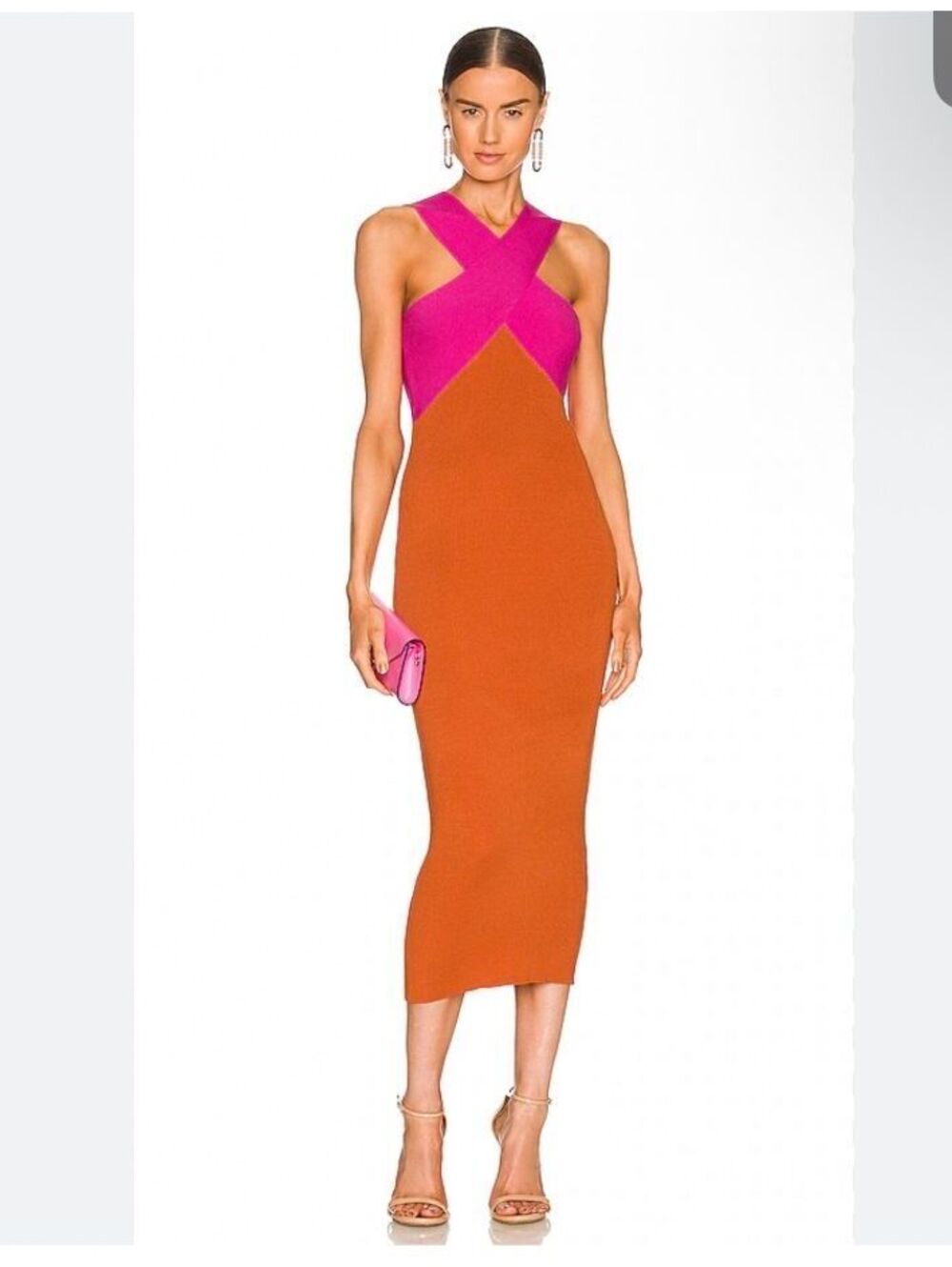 Le Superbe Midi Dress in Dragon Fruit